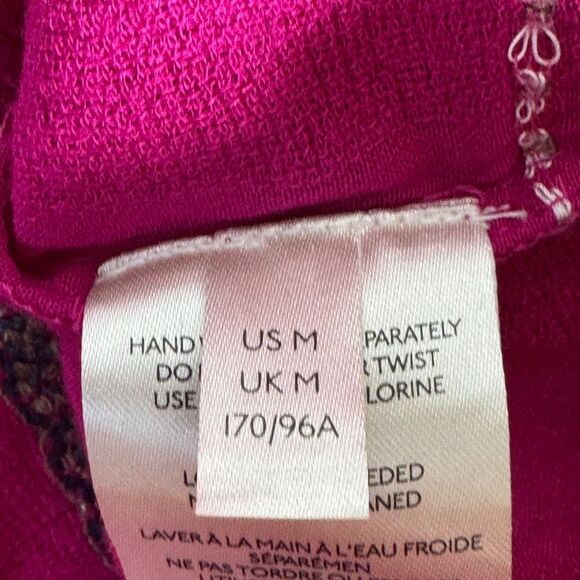 Free People Delilah Women's Hot Pink Wrap Bodice Dress NO BELT Sz M - Picture 7 of 8